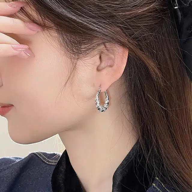 韵系 时尚气质闪钻麻花 铜镀金 耳环 女款