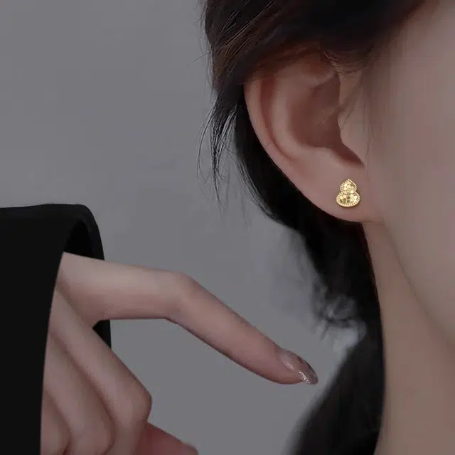 韵系 纸醉金迷葫芦 高级感小众 铜镀金 耳钉 女款