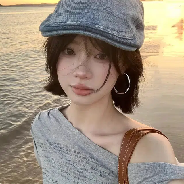 韵系 莫比乌斯环素圈 铜镀金 耳环 女款