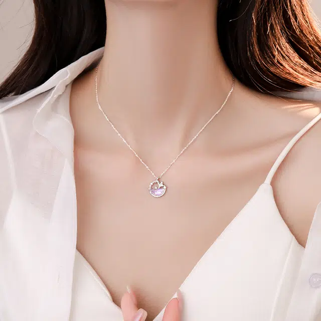 韵系 高级感夏季锁骨链鲸入梦海简约 锆石 项链 女款