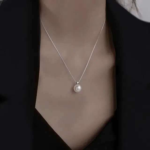 韵系 简约锁骨链轻奢小众设计感高级颈链 仿珍珠 项链 女款
