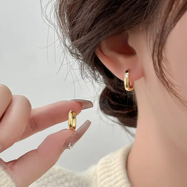 韵系 几何方形微镶高级感耳饰小众设计 锆石 耳环 女款