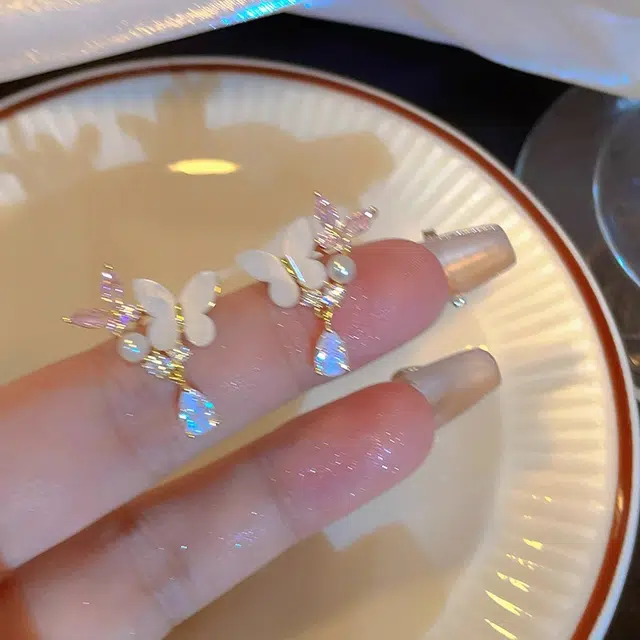 韵系 超仙甜美蝴蝶 铜镀金 耳环 女款