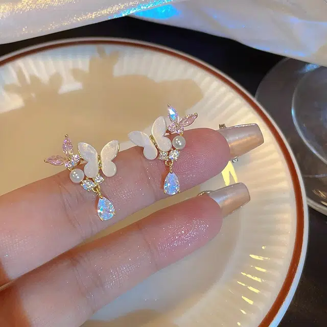 韵系 超仙甜美蝴蝶 铜镀金 耳环 女款
