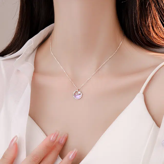 韵系 高级感夏季锁骨链鲸入梦海简约 锆石 项链 女款