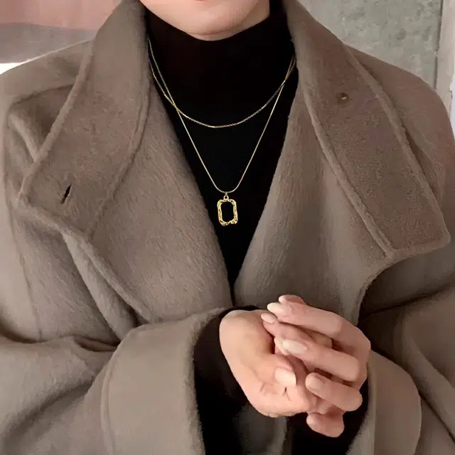 韵系  双层叠戴高级感几何 铜镀金 项链 女款