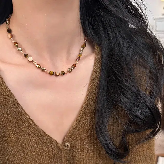 韵系 美拉德串珠 铜镀金 项链 女款