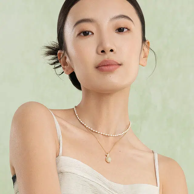 宫主 福袋满满锁骨链 新中式如意招财好运 国风小众气质款时尚穿搭  礼盒装 和田玉项链 青白玉 女款