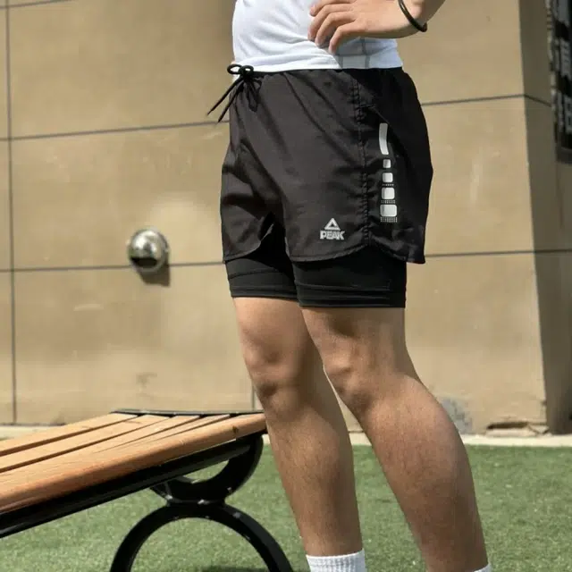 匹克 水陆两用透气速干游泳健身运动短裤 男女同款 黑色