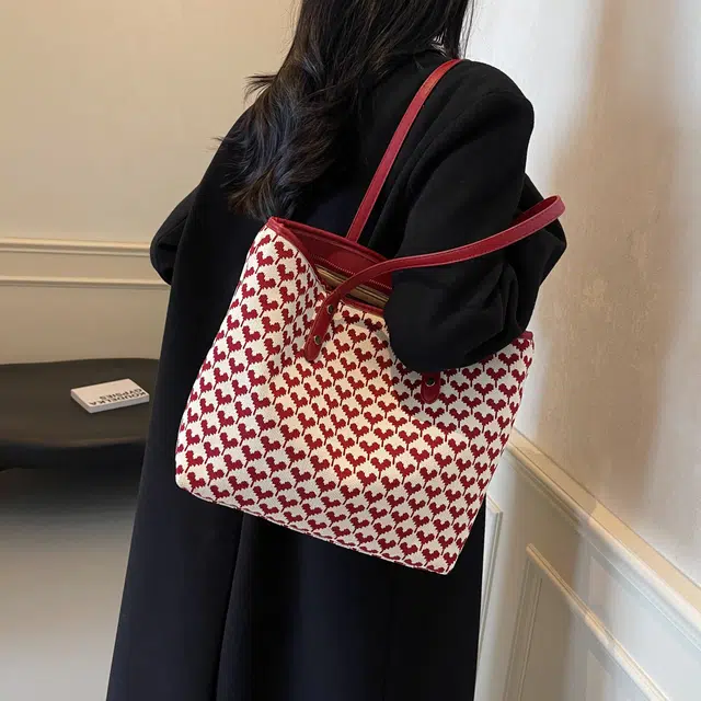 凡思曼 小众高级感简约百搭时尚通勤 布 托特包单肩包 女款 多色