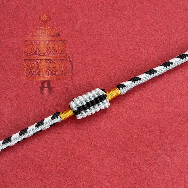 布达拉宫 简约经典款你定上岸提升考运 五色锦鲤百战凯旋 手工编织绳 手链 男女同款情侣款 五彩色/银灰色