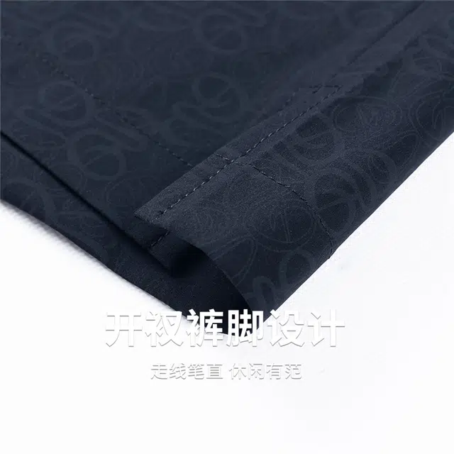 与狼共舞 轻薄冰爽透气亲肤时尚满印系带松紧腰五分休闲短裤 男款