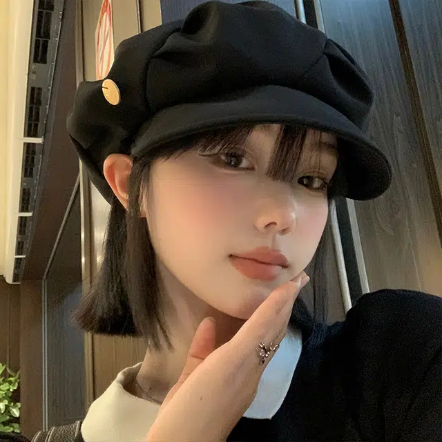 【通勤出街必备神器】 攸委 韩系云朵英伦风贝雷帽女秋冬季保暖显脸小气质简约御姐褶皱八角帽 涤纶 小香风时尚百搭大头围画家帽子 女款