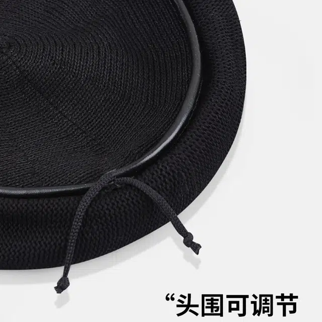 【通勤出街百搭必备】 攸委 韩系大头围显脸小皮边金属标贝雷帽女秋冬季保暖舒适 锦纶 学生小香风时尚黑色画家帽子蓓蕾帽潮 女款