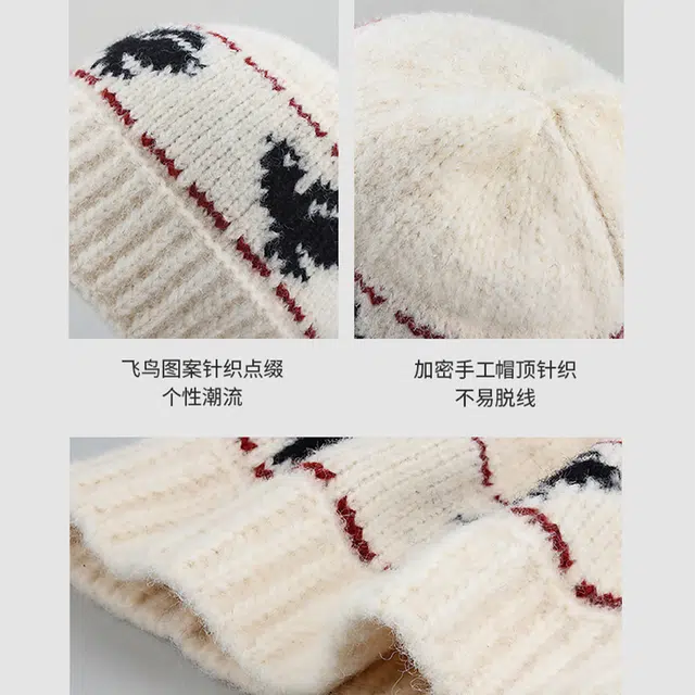 【秋冬降温必备】 攸委 黑色复古百搭通勤针织帽女冬季韩系百搭显脸小毛线水桶帽子 腈纶 加厚防寒保暖时尚绒线帽渔夫帽 男女同款情侣款