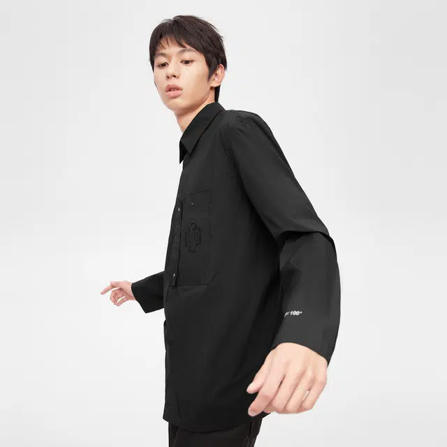 波司登 翻领设计防泼水潮流印花长袖百搭外套防晒服 男款