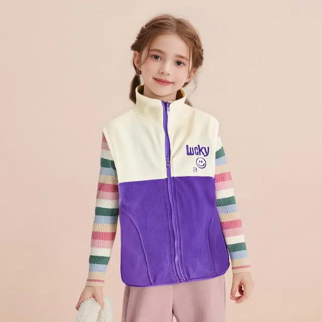 十月妈咪马甲 摇粒绒中大童马夹 儿童款