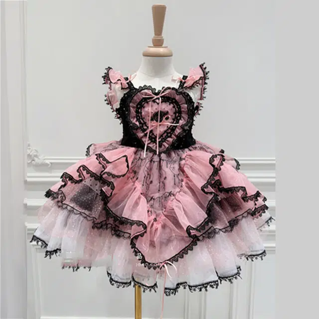 米囹儿童礼服 卡通动漫吊带洛丽塔公主裙中腰