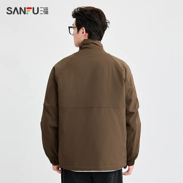 三福 立领棉衣修身长袖棉服 男款