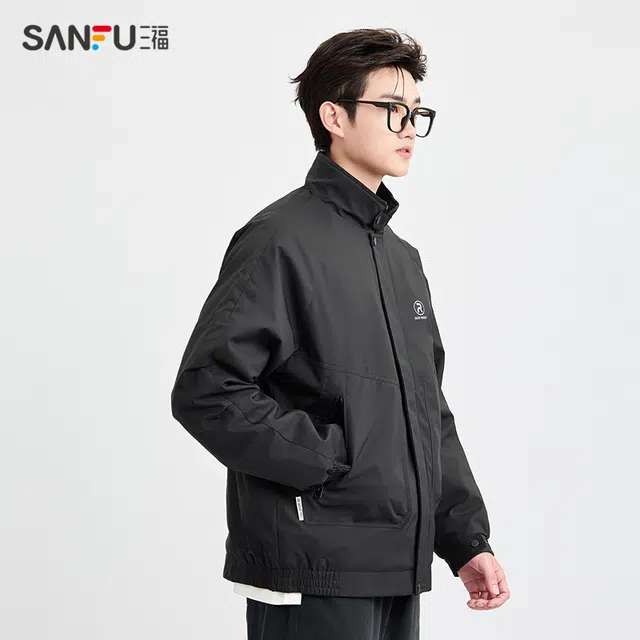 三福 休闲时尚立领长袖修身棉服 男款