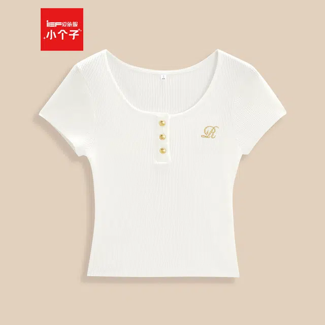 爱依服 夏季韩版时尚短袖通勤套头针织衫 女款