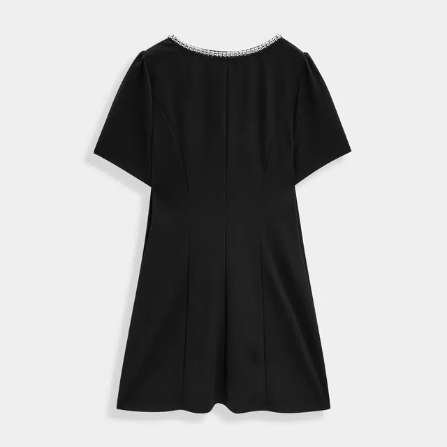 爱依服 夏季法式名媛甜美短袖连衣裙 女款