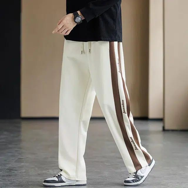 邦固依品 垂感阔腿男士青少年春秋季潮牌潮流直筒宽松长裤学生卫裤休闲裤 男款