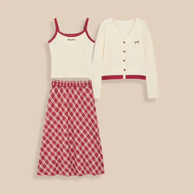 爱依服 法式甜美温柔风秋季裙装套装 女款