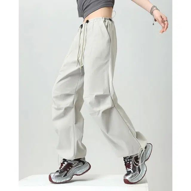 爱依莲 高级感工装简约抽绳显瘦休闲裤 女款