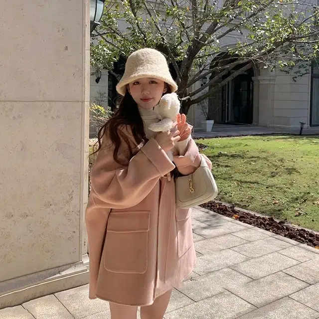 轻迎 牛角扣设计高级感宽松百搭时尚韩系大衣 女款