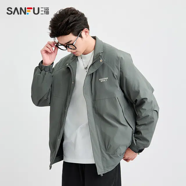 三福 立领棉衣修身长袖棉服 男款