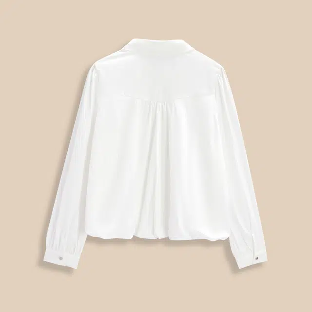 爱依服 设计感通勤气质纯色常规长袖衬衫 女款
