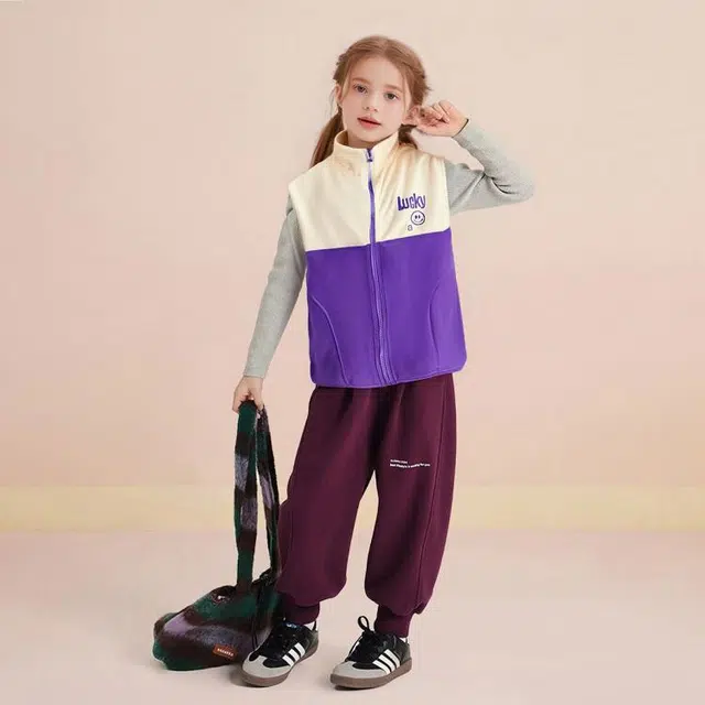 十月妈咪马甲 摇粒绒中大童马夹 儿童款