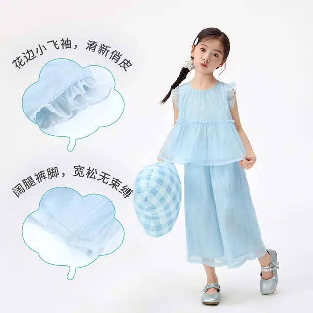 茵曼爬服 天丝夏季中大童纯色休闲 ?