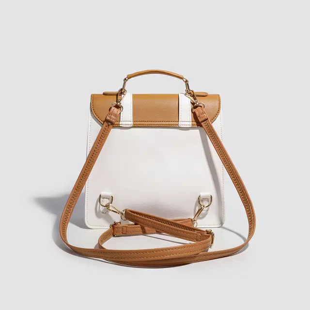 米囹 日常百搭吧唧二次元 透明小食量痛包 双肩斜挎单肩包女 大号 黄色/咖色