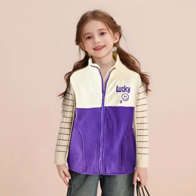 十月妈咪马甲 摇粒绒中大童马夹 儿童款