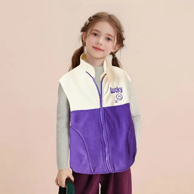 十月妈咪马甲 摇粒绒中大童马夹 儿童款