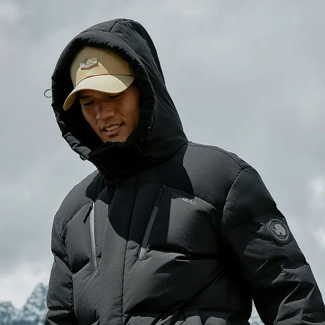 探路者 休闲舒适连帽拉链面包服含羽绒外套 男女同款