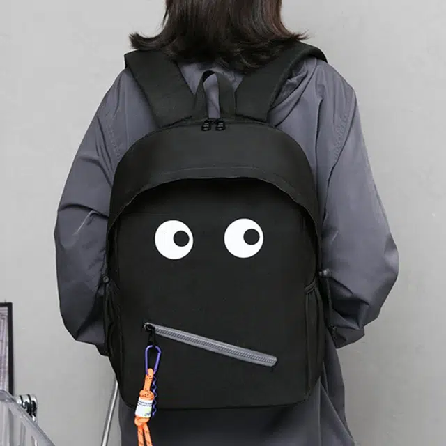 度森袋鼠 休闲搞怪个性 防水面料 双肩包 常规 男女同款情侣款 黑色
