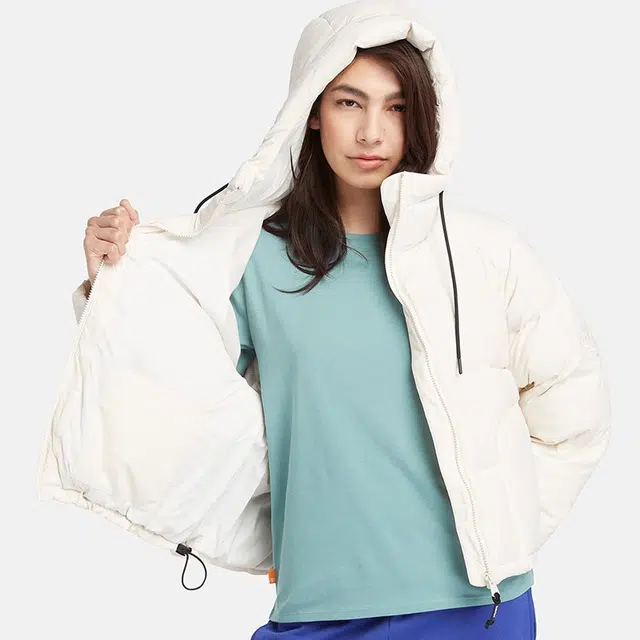 Timberland Hooded Down Jacket Smoke White