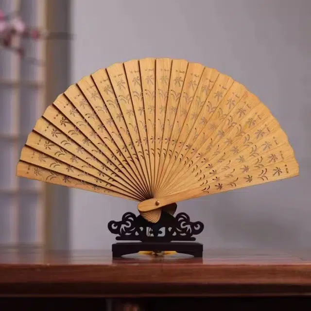 仙作美 夏季必备红木扇子 太行崖柏 苏扇手把件 男女同款情侣款 崖柏