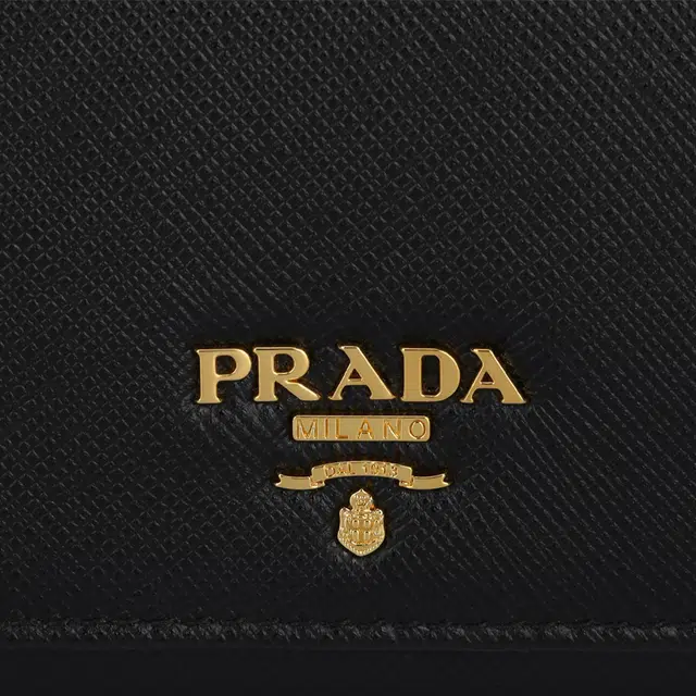Prada Saffiano Flap Wallet Black