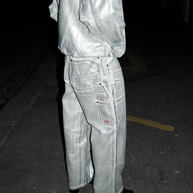 Supreme x MM6 Maison Margiela SS24 WEEK7 FOIL DOUBLE KNEE PAINTER PANT