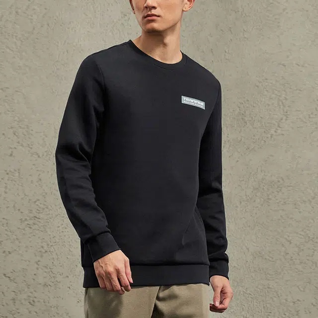 特步 综训系列 字母圆领套头运动卫衣 男款