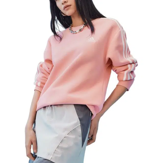 adidas FW24 Colorblock Crewneck Sweatshirt Pink