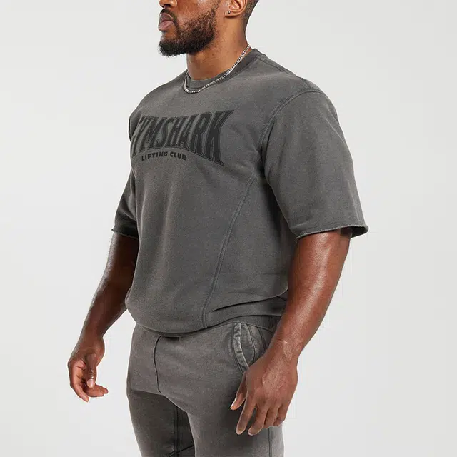 GYMSHARK HERITAGE WASHED SHORT SLEEVE CREW LogoT