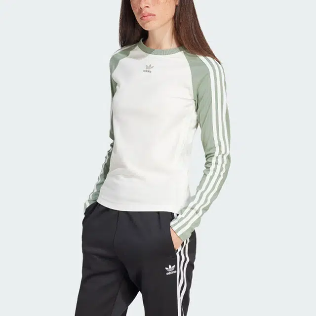 adidas originals Slim Fit Long Sleeve Logo T