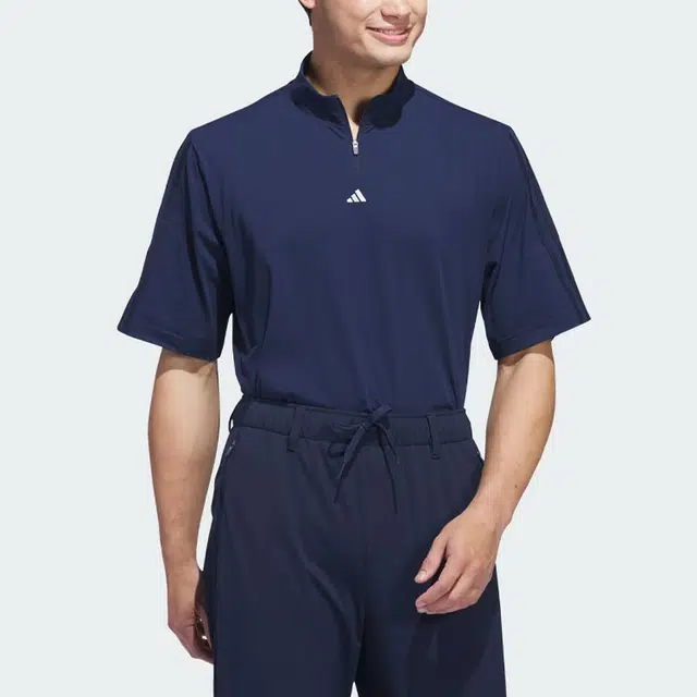 adidas Ultimate365 Twistknit Piqu Mock Polo Shirt LogoPolo