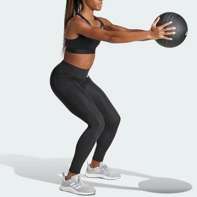 adidas Powerreact Medium-Support Zip Bra Logo