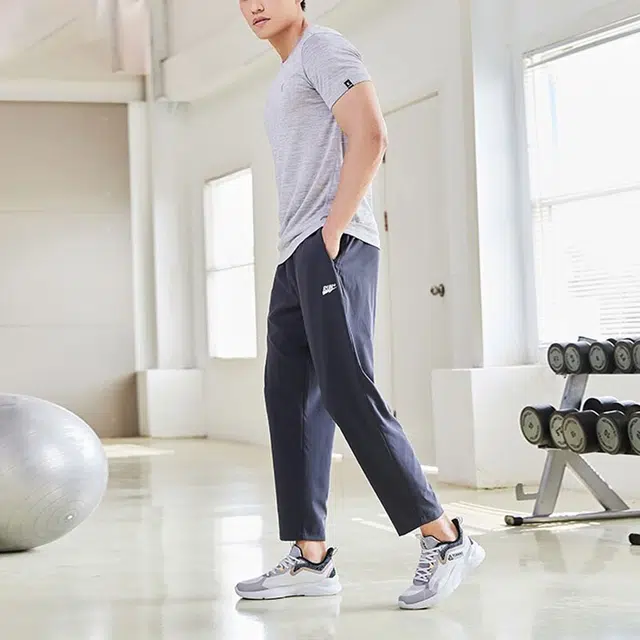 乔丹 纯色直筒宽松梭织休闲裤 男款 铁灰色